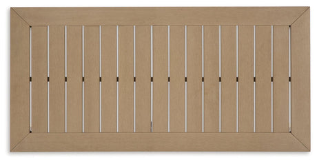 Hallow Creek Driftwood Outdoor Coffee Table by Ashley at Eve Furniture