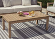 Hallow Creek Driftwood Outdoor Coffee Table by Ashley at Eve Furniture