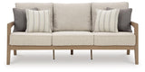 Hallow Creek Driftwood Outdoor Sofa with Cushion by Ashley at Eve Furniture