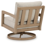 Hallow Creek Driftwood Outdoor Swivel Lounge with Cushion