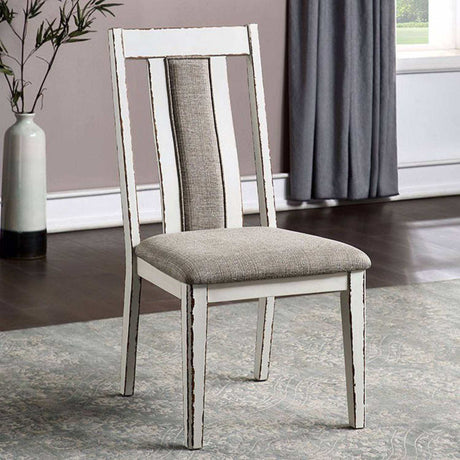 Halsey Weathered White/Dark Walnut 7-Piece Dining Set by Furniture of America at Eve Furniture