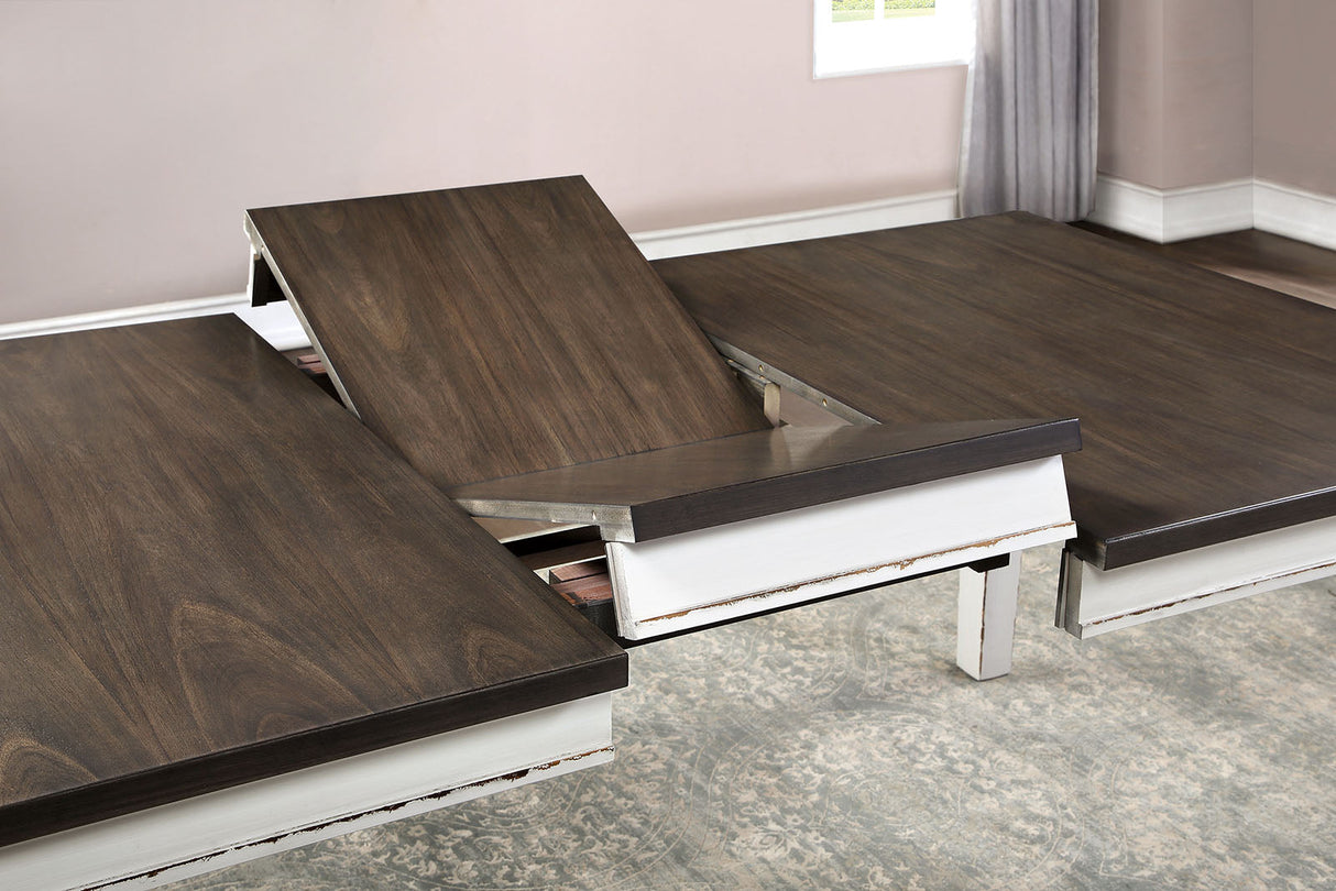 Halsey Weathered White/Dark Walnut Dining Table Only by Furniture of America at Eve Furniture