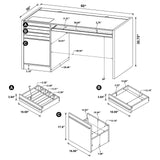 Halston Cappuccino 3-Drawer Connect-it Office Desk