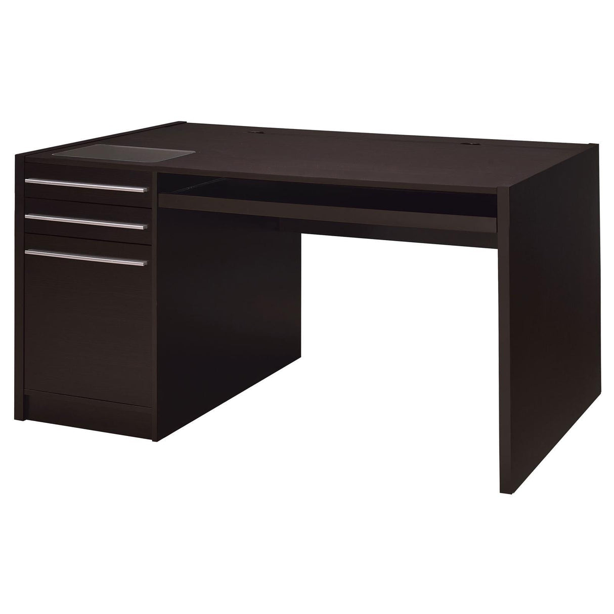 Halston Cappuccino 3-Drawer Connect-it Office Desk by Coaster at Eve Furniture