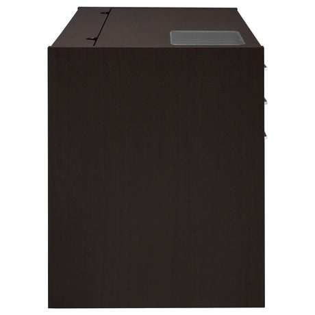 Halston Cappuccino Rectangular Connect-it Office Desk by Coaster at Eve Furniture