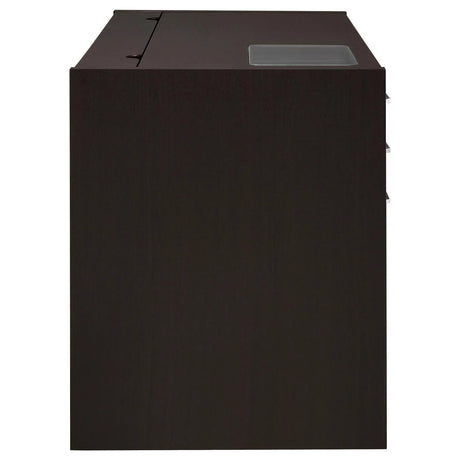 Halston Cappuccino Rectangular Connect-it Office Desk by Coaster at Eve Furniture