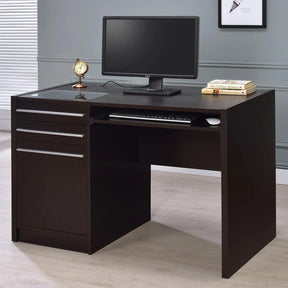Halston Cappuccino Rectangular Connect-it Office Desk by Coaster at Eve Furniture