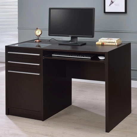 Halston Cappuccino Rectangular Connect-it Office Desk by Coaster at Eve Furniture