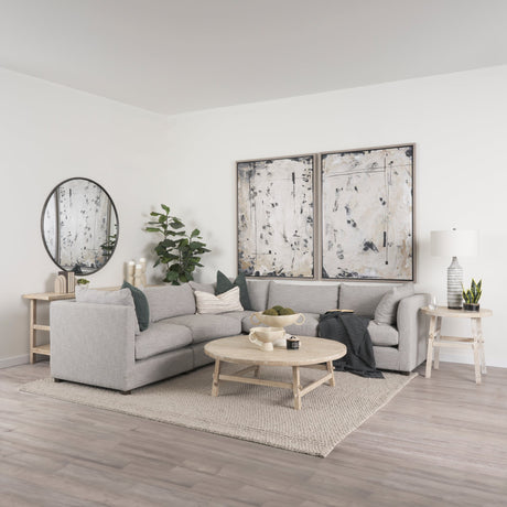 Halston Corner Light Grey Performance Fabric by Mercana at Eve Furniture