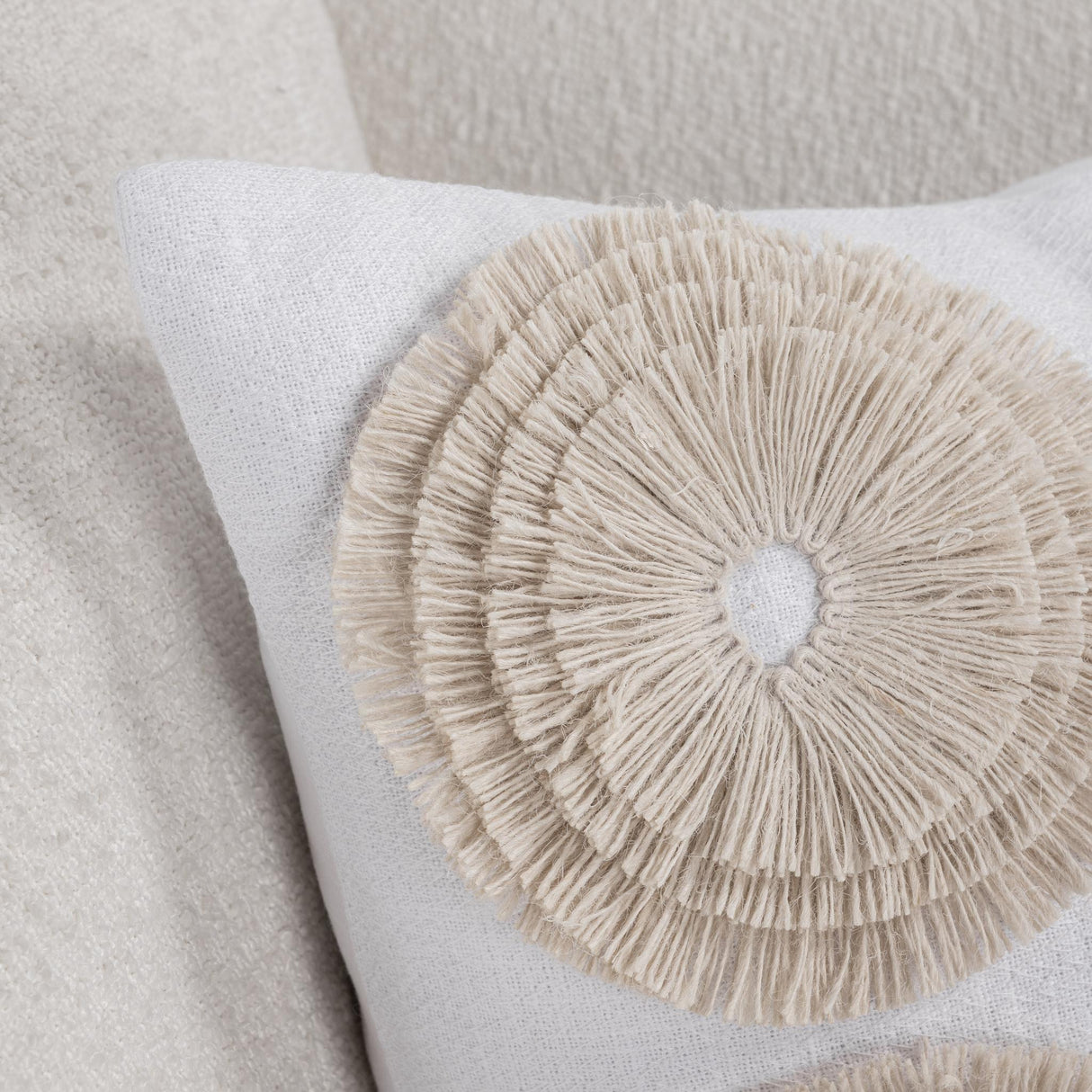 Halston Ivory 22x22 Throw Pillow (Set of 2) by Classic Home at Eve Furniture