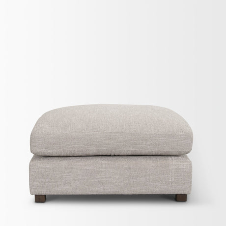 Halston Large Ottoman Light Gray Performance Fabric by Mercana at Eve Furniture