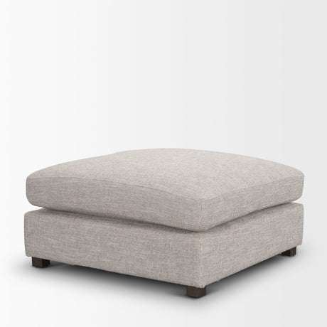 Halston Large Ottoman Light Gray Performance Fabric by Mercana at Eve Furniture