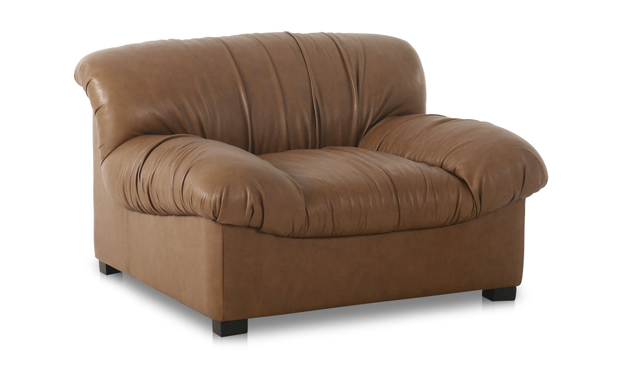 Halston Lounge Chair Tan Leather by Moe's Home at Eve Furniture