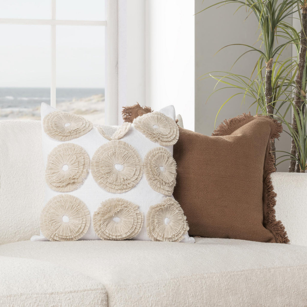 Halston Natural 22x22 Throw Pillow (Set of 2) by Classic Home at Eve Furniture