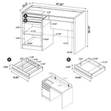 Halston Cappuccino Rectangular Connect-it Office Desk