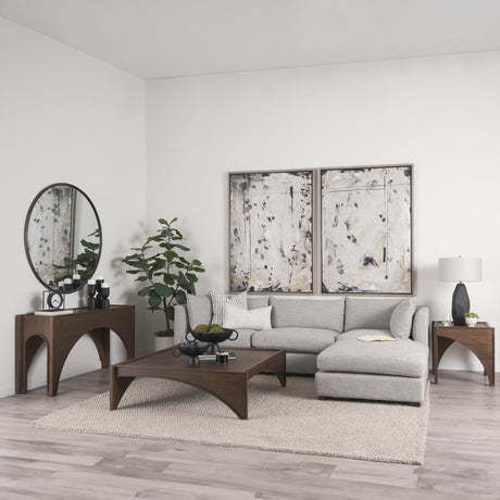 Halston Small Ottoman Light Gray Performance Fabric by Mercana at Eve Furniture