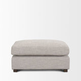Halston Small Ottoman Light Gray Performance Fabric by Mercana at Eve Furniture