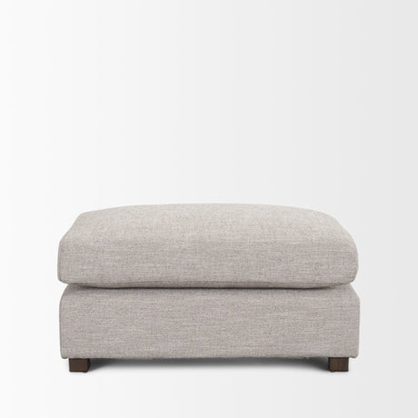Halston Small Ottoman Light Gray Performance Fabric by Mercana at Eve Furniture