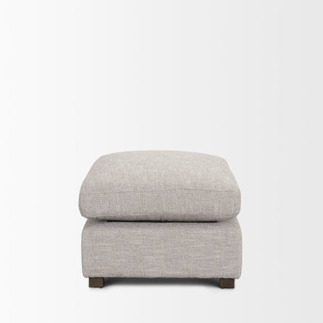 Halston Small Ottoman Light Gray Performance Fabric by Mercana at Eve Furniture