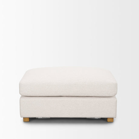 Halston Small Ottoman Oatmeal Performance Fabric by Mercana at Eve Furniture