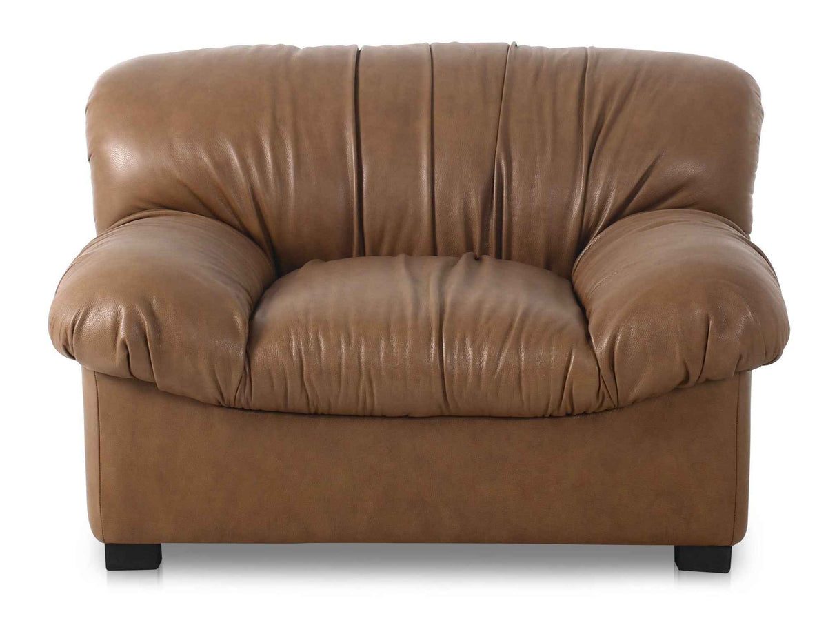 Halston Tan Leather Lounge Chair