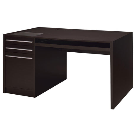 Halston Cappuccino 3-Drawer Connect-it Office Desk by Coaster at Eve Furniture