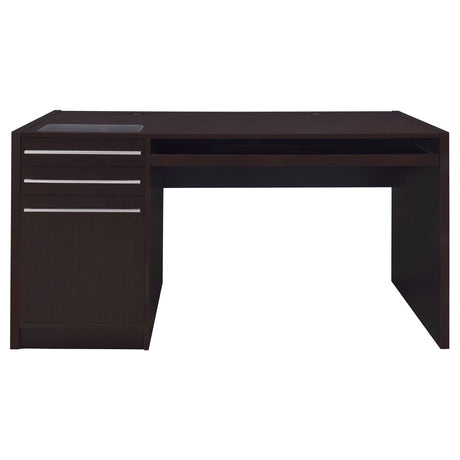 Halston Cappuccino 3-Drawer Connect-it Office Desk by Coaster at Eve Furniture