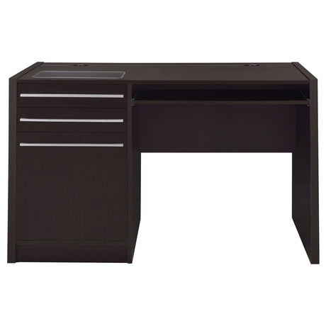 Halston Cappuccino Rectangular Connect-it Office Desk by Coaster at Eve Furniture