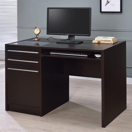 Halston Cappuccino Rectangular Connect-it Office Desk by Coaster at Eve Furniture