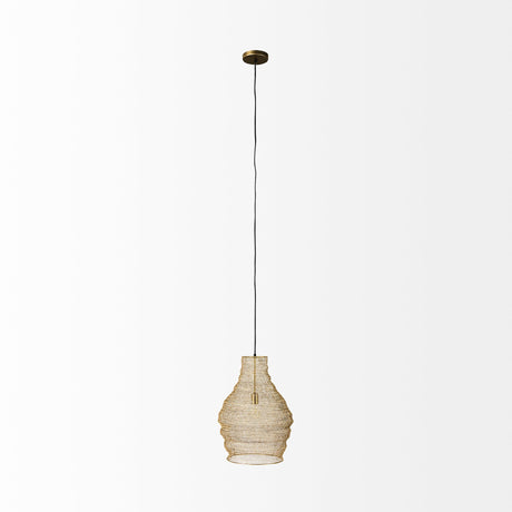 Halycon Gold Mesh and Iron Pendant Light by Mercana at Eve Furniture