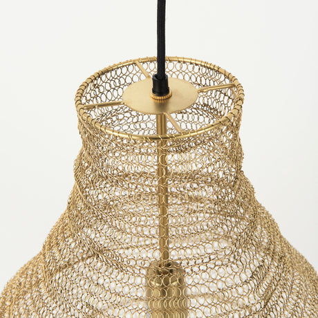 Halycon Gold Mesh and Iron Pendant Light by Mercana at Eve Furniture