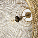 Halycon Gold Mesh and Iron Pendant Light by Mercana at Eve Furniture