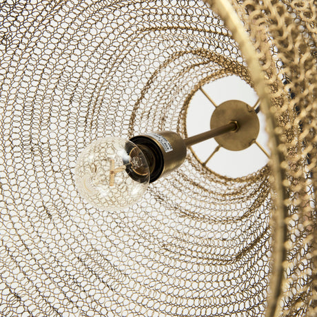 Halycon Gold Mesh and Iron Pendant Light by Mercana at Eve Furniture