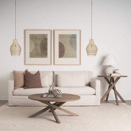 Halycon Gold Mesh and Iron Pendant Light by Mercana at Eve Furniture
