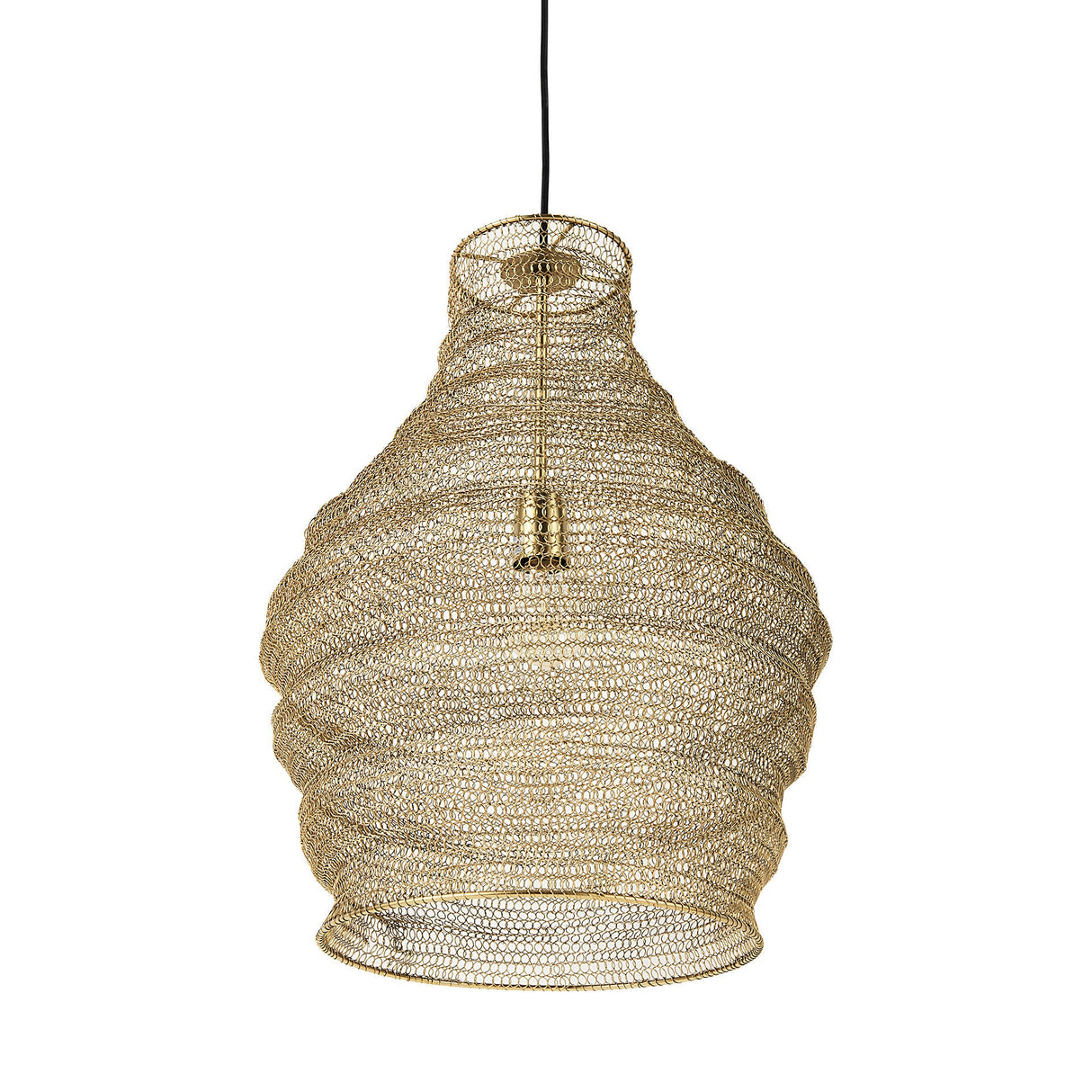 Halycon Gold Mesh and Iron Pendant Light by Mercana at Eve Furniture