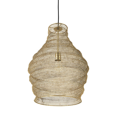 Halycon Gold Mesh and Iron Pendant Light by Mercana at Eve Furniture