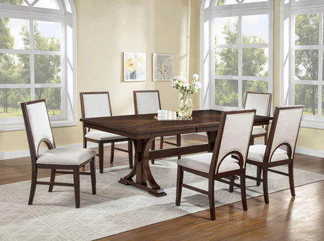 Hamil Brown & Beige Extendable Dining Room Set by Crown Mark at Eve Furniture