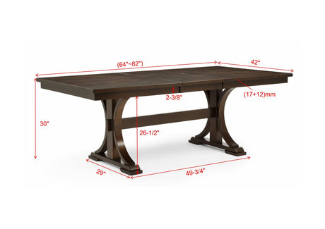 Hamil Brown W/18" Butterfly Leaf Dining Table by Crown Mark at Eve Furniture