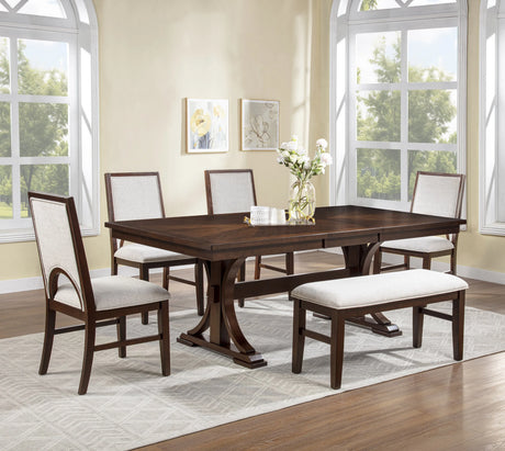 Hamil Brown W/18" Butterfly Leaf Dining Table by Crown Mark at Eve Furniture