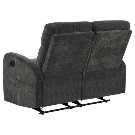Hamilton 2-piece Chenille Manual Reclining Sofa Set Charcoal Grey by Coaster at Eve Furniture