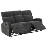 Hamilton 2-piece Chenille Manual Reclining Sofa Set Charcoal Grey by Coaster at Eve Furniture