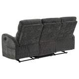 Hamilton 2-piece Chenille Manual Reclining Sofa Set Charcoal Grey by Coaster at Eve Furniture
