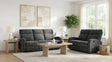 Hamilton 2-piece Chenille Manual Reclining Sofa Set Charcoal Grey by Coaster at Eve Furniture