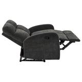 Hamilton 3-piece Chenille Manual Reclining Sofa Set Charcoal Grey by Coaster at Eve Furniture