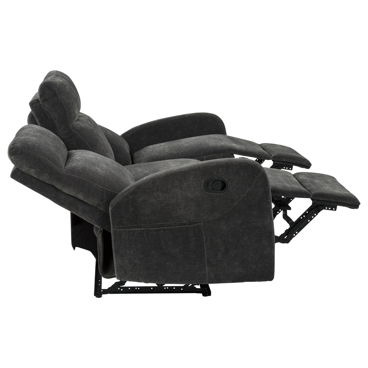 Hamilton 3-piece Chenille Manual Reclining Sofa Set Charcoal Grey by Coaster at Eve Furniture