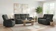 Hamilton 3-piece Chenille Manual Reclining Sofa Set Charcoal Grey by Coaster at Eve Furniture