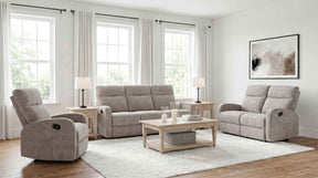 Hamilton 3-piece Chenille Manual Reclining Sofa Set Sand by Coaster at Eve Furniture