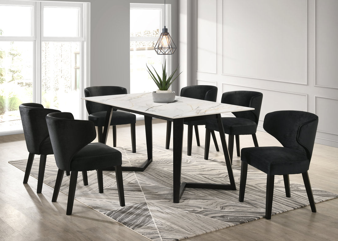 Hamilton Black 7-Piece Dining Room Set by Happy Homes at Eve Furniture