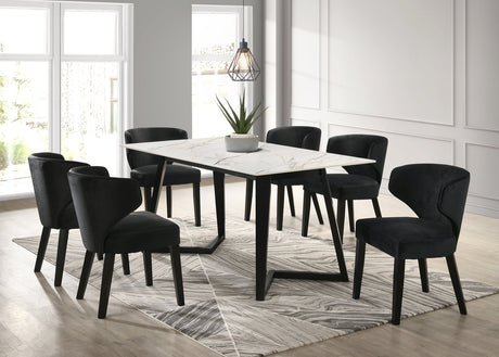 Hamilton Black 7-Piece Dining Room Set by Happy Homes at Eve Furniture