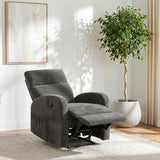 Hamilton Chenille Upholstered Manual Glider Recliner Charcoal Grey by Coaster at Eve Furniture